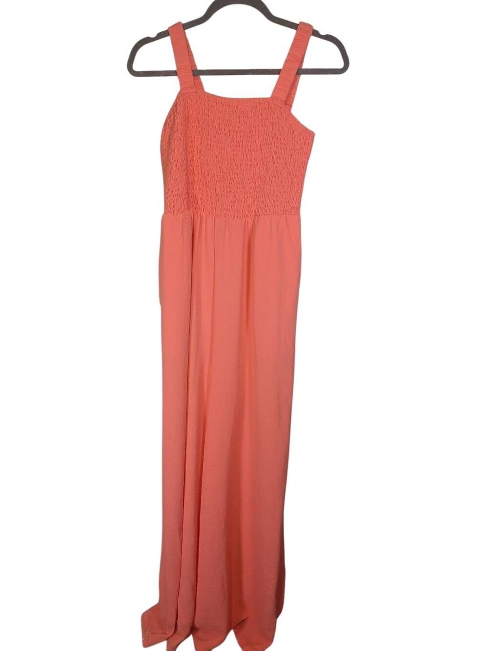 Orange Smocked Wide Leg Jumpsuit Women's M